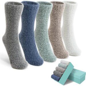 New 5 Pairs Fuzzy Soft Cozy Comfortable Socks for Women, Casual Sleep Comfy Sock